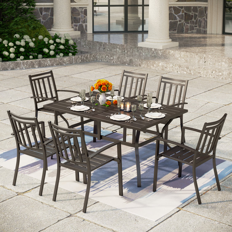 6 seat patio dining deals set with umbrella